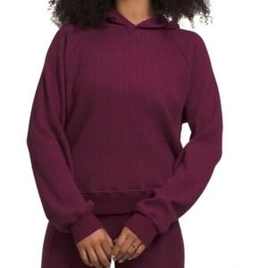 The North Face Chabot Hoodie XS Purple Waffle Knit Pullover Thermal Outdoor Chic